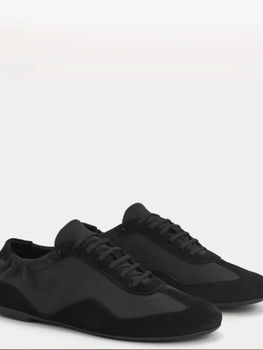 Everlane Ballet Sneaker - Black Nylon and Suede